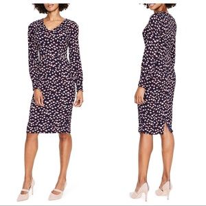 Boden Hannah Long Sleeve Print Sheath Dress